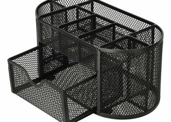 Metalowy organizer na przybory biurkowe
