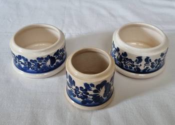3 fajansowe pojemniki kuchenne a`la Włocławek – PRL, vintage