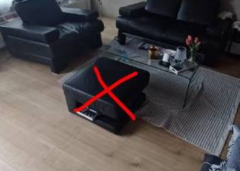 Okazja zestaw Kler za 200zł sofa fotel skóra naturalna czarna