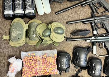 paintball marker butla co2 loader faty maski ochraniacze kulki komplet