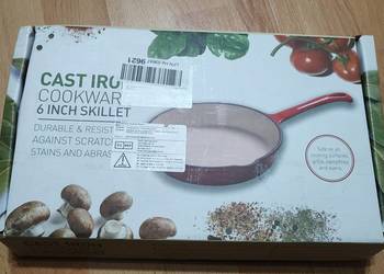 Emaliowana Patelnia żeliwna, Mała Okrągła Patelnia żeliwna z powłoką nieprz