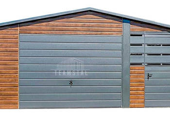 Garaz Blaszany 4,5x6m + Wiata 2m - 2x Drzwi - Okno - Rynny TS741