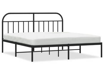 Łóżko Metalowe Czarne Rama Łóżka Ze Stelażem 183x213 cm WM-353640