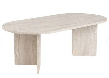 Stolik kawowy Sable owalny blat 119x60 cm trawertyn