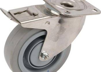 Koła skrętne ze stali nierdzewnej z powierzchnią z szarej gumy elastycznej…