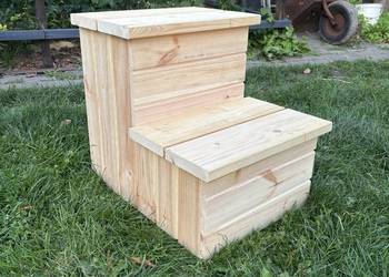 Drewniane schodki do balii ogrodowej, jacuzzi, morsowania – solidne