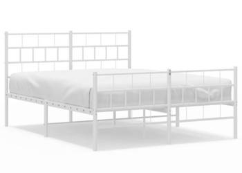 Łóżko Metalowe Białe Rama Łóżka Ze Stelażem Biała 120x200 cm WM-355724