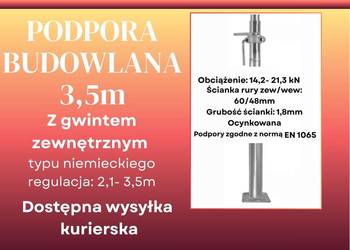 Podpory budowlane 3,5m gwint zewnętrzny stemple budowlane
