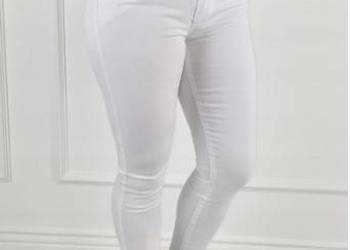 SPODNIE JEANSOWE PUSH UP WYSZCZUPLAJĄCE WYSOKI STAN BIAŁE rozm.44 /88cm pas