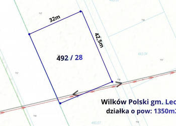 Działka budowlana 1350m2, Wilków Polski