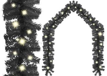 vidaXL Girlanda świąteczna z lampkami LED, 10 m, czarna（SKU:329190）