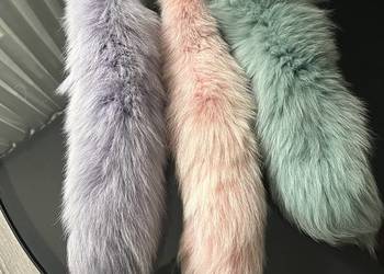 Lisia kita/ogon/brelok z lisa kolor pudrowy róż/fiolet/miętowy