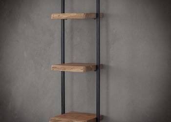 Półka wisząca na ścianę LOFT DĄB + STAL malowanie PROSZKOWE