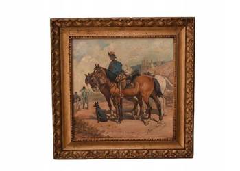 Juliusz Kossak - Żołnierz Na Koniu - Stary Obraz Olejny