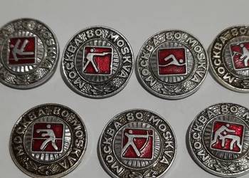 odznaki 7 szt. Olimpiada Moskwa 1980 Rosja ZSRR (12)