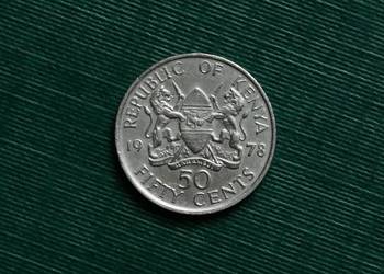 KENIA - 50 centów, 1978r Prezydent Jomo Kenyatta
