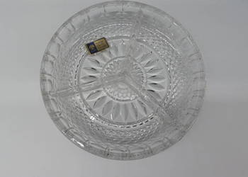 Kryształowa mała patera Trójdzielna – Lausitzer Glas (Vintage / PRL)