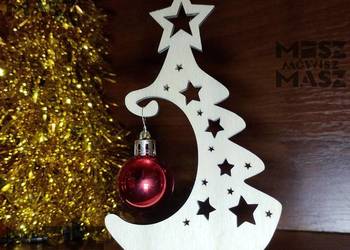 Choinka z czerwoną bombką 15cm reklama drobiazg imię grawer #MiszMówiszMasz