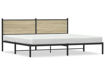 Łóżko Czarne Metalowe Rama Łóżka Metalowa Ze Stelażem 200x200 cm WM-3301359