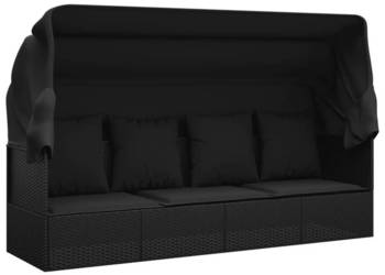 vidaXL Leżanka ogrodowa z daszkiem i poduszkami(SKU:319569)