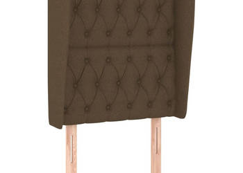 Zagłówek uszak ciemnobrązowy 83x23x118/128 cm tkanina WM-3118269