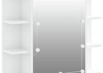 vidaXL Szafka z lustrem i LED, biała z połyskiem, 70x16,5x60 cm(sku808879)