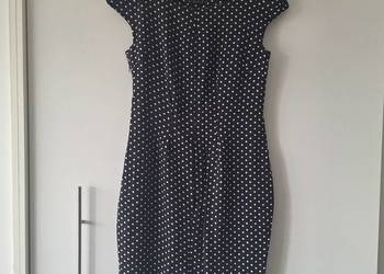 Czarna sukienka w groszki AGGI letnia elegancka klasyczna 38 M modna