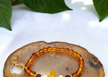 Bransoletka z bursztynu, BURSZTYN bałtycki mix #848