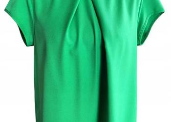 TOP bluzka COMO guzik, stójka, prosty krój - zielona rozmiar 42