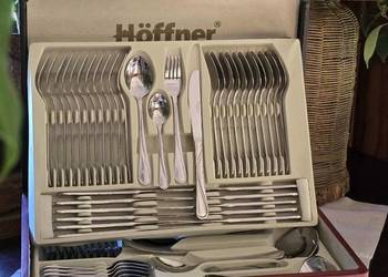 299 zł Walizka czarno brązowa sztućce Hoffner na 12 osób 72 elementy