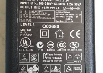 Zasilacz 12V-2A (Switching Adapter) DVE Model: DSA-0421S-12 2 24
