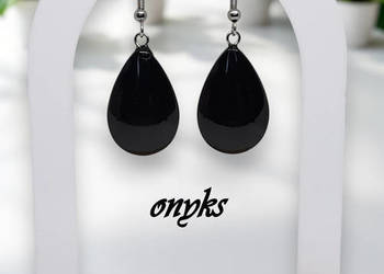 Kolczyki z ONYKSU, onyks, krople #581