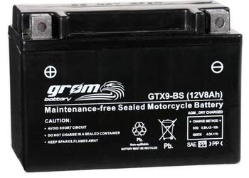 Akumulator motocyklowy 9Ah 120A GROM GT9B-BS YT9B 12V  L+