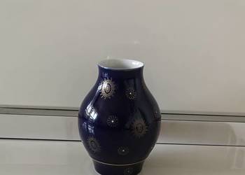 Wazon porcelanowy kobalt złocenia vintage