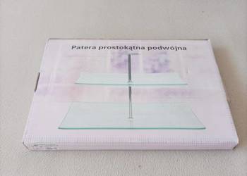 Szklana patera prostokątna podwójna