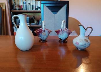 Zestaw ozdóbek ceramicznych: wazoniki i koszyki. VINTAGE!