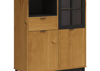 Kredens z przeszklonymi drzwiami FLAM 92x40x1225 cm sosna WM-357829