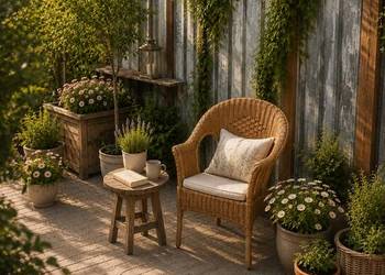 Krzesło / Fotel rattanowy IKEA AGEN – styl boho / rustykalny