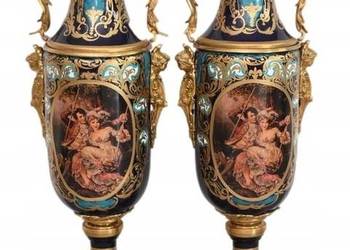 Piękny Zestaw Porcelanowy - Wazy Amfora Amfory Okute Brąz Złocony