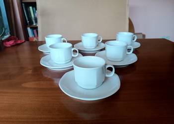 Komplet do kawy/herbaty dla 6 osób - biała niemiecka porcelana Schönwald