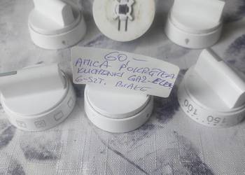 AMICA  POKRĘTŁA KUCHENKI GAZ.-ELEKTR. 6-SZT. BIAŁE