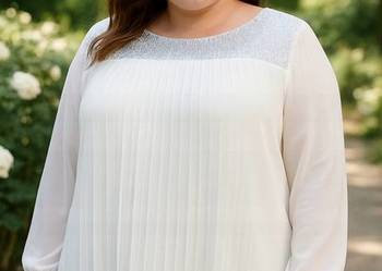 Bluzka damska elegancka szyfonowa cekiny -plisy rozmiar 44/46- 120cm biust