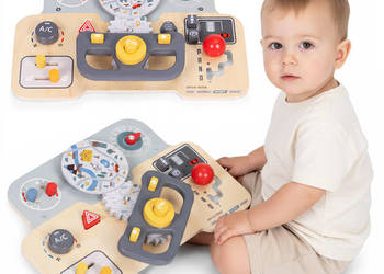 Drewniana tablica manipulacyjna sensoryczna dla dzieci panel edukacyjny au…