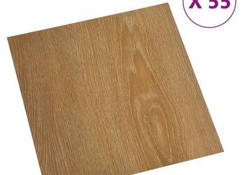 Samoprzylepne panele podłogowe, 55 szt., PVC, 5,11 m², brązowe（SKU324666）