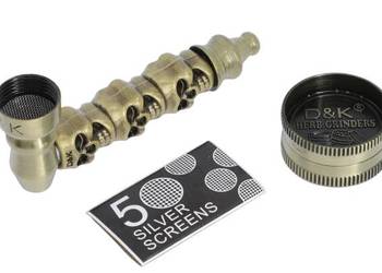 Lufka + Młynek + Sitka Czacha Zestaw Stare Złoto