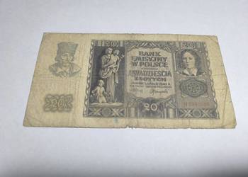 Banknot 20 zł 1940 rok seria H