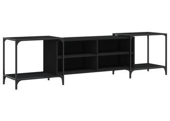 Szafka pod TV czarna 203x37x50 cm materiał drewnopochodny WM-837607