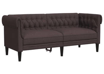 Sofa Chesterfield dwuosobowa ciemnobrązowa obita tkaniną WM-372550
