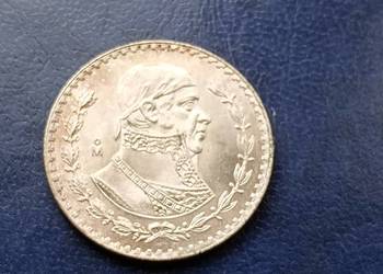 Stare monety 1 peso 1966 Meksyk mennicza Srebro