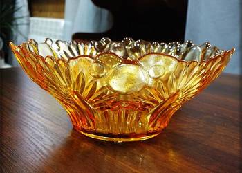 Stara Patera Misa szklana Salatera Carnival Glass z lat 60-70' PRL